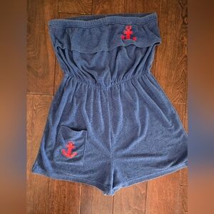 Palm Harbour Terrycloth Anchor Romper Coverup L